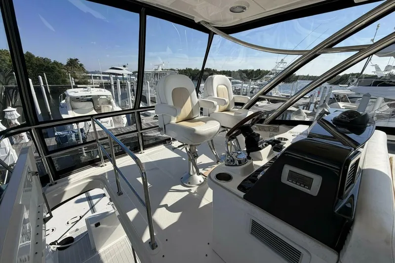 Slide: The Image of 2008 Sea Ray 47 Sedan Bridge - Flybridge Helm - 7