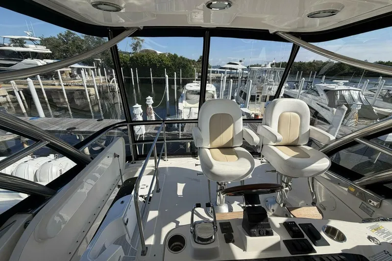 Slide: The Image of 2008 Sea Ray 47 Sedan Bridge - Flybridge Helm - 8
