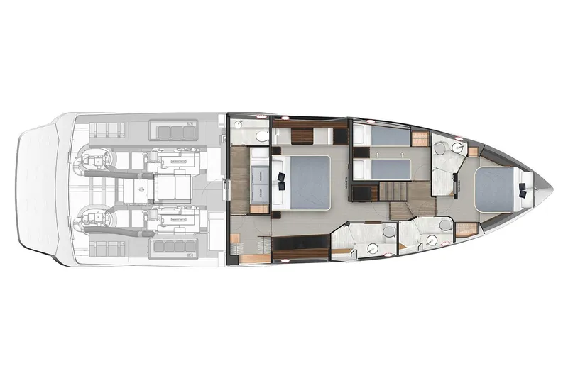 Slide: The Image of Manufacturer Provided Image: Floor plan of 2025 Riviera 585 SUV luxury yacht, showcasing interior layout and engine room. - 27