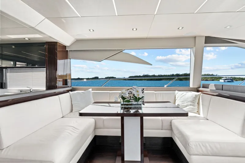 Slide: The Image of Luxurious interior of 2019 Sunseeker Manhattan 66 yacht with ocean view. - 26