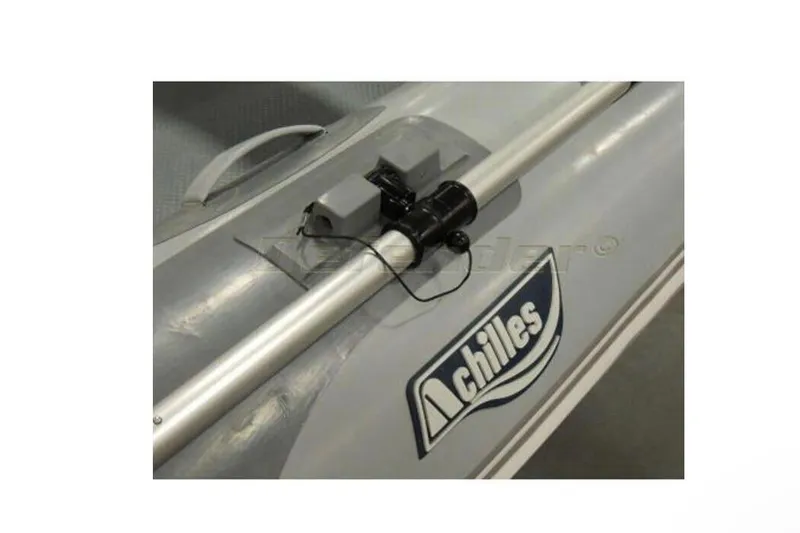 Slide: The Image of 2025 Achilles LSI-310E inflatable boat with oar lock and handle detail. - 2