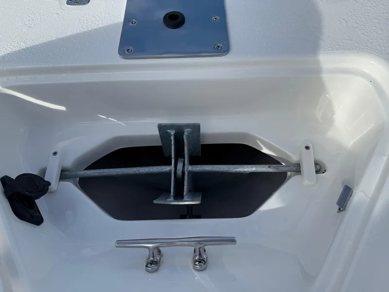 Slide: The Image of Anchor storage compartment on 2025 Key West 210 Bay Reef boat. - 22
