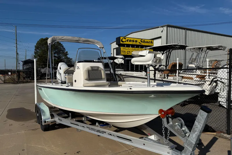 Slide: The Image of 2026 Key West 210 Bay Reef boat on trailer at dealership. - 5
