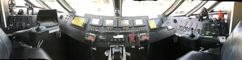 Slide: The Image of Cockpit of 2008 Custom High Speed 70pax COI Passenger vessel with advanced controls and displays. - 7