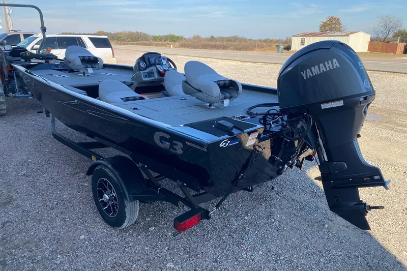 Slide: The Image of 2026 G3 Sportsman 1610 boat with Yamaha outboard motor on a trailer. - 4