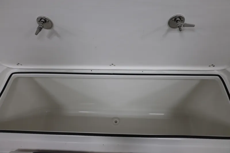 Slide: The Image of Open storage compartment in 2026 Parker 227 Explorer boat. - 7