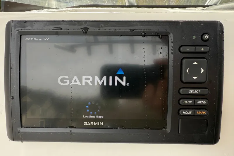 Slide: The Image of Garmin echomap SV on 2017 Sea Fox 226 Commander, displaying loading maps screen. - 9