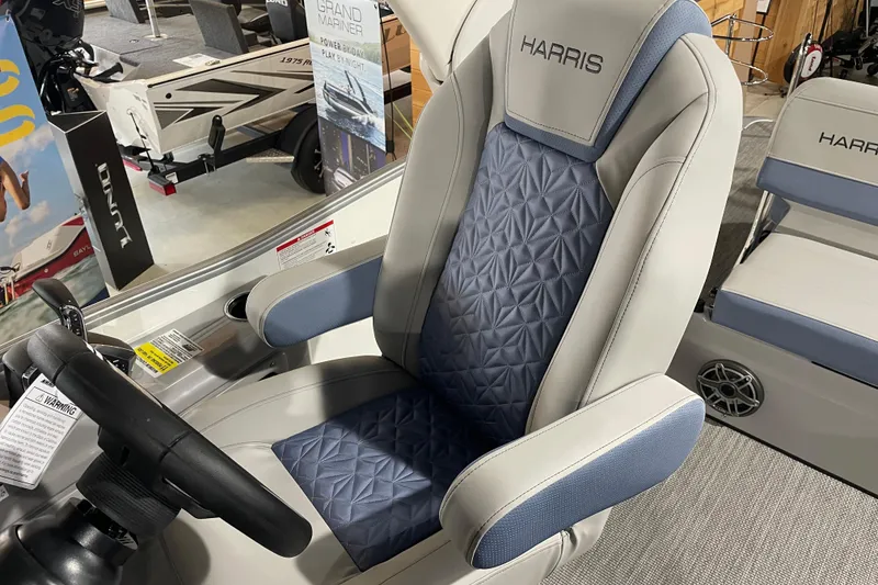 Slide: The Image of Luxury seating in 2026 Harris Grand Mariner SLEC 250 boat, featuring elegant design and comfort. - 26