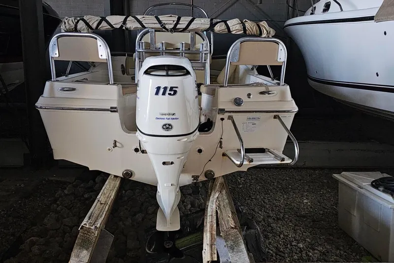 Slide: The Image of 2016 Barracuda 188 CCR boat with 115 horsepower engine in storage. - 7