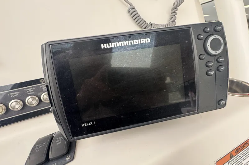 Slide: The Image of Humminbird Helix 7 fish finder on 2018 Sea Fox 268 Commander boat dashboard. - 16