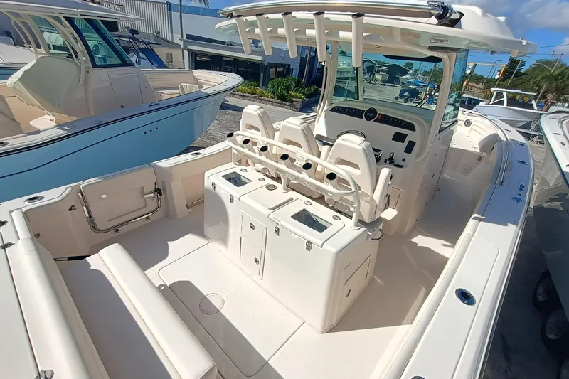 Slide: The Image of Grady-White Canyon 336 boat, 2026 model, interior view. - 28