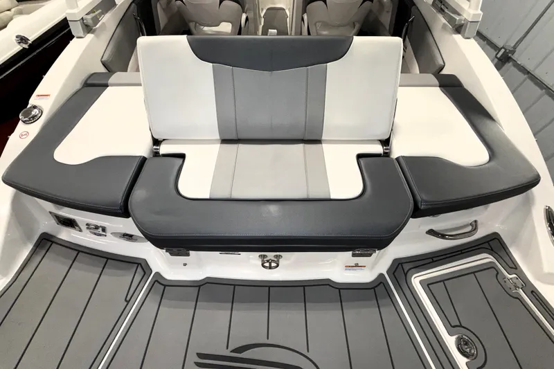 Slide: The Image of 2021 Chaparral 21 SSi boat interior with stylish seating and modern design. - 8