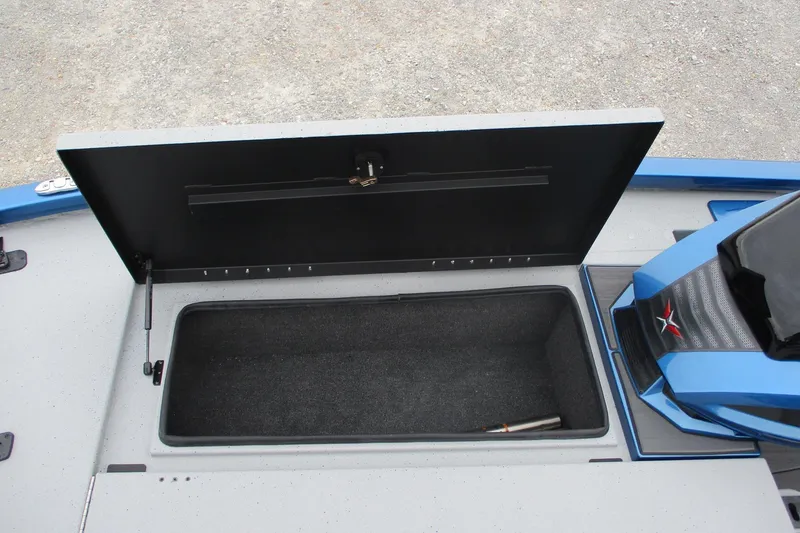 Slide: The Image of Open storage compartment on 2026 Vexus AVX1985S boat, featuring sleek design and ample space. - 6