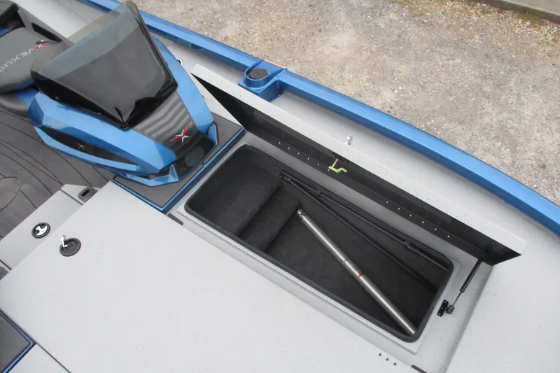 Slide: The Image of 2026 Vexus AVX1985S boat storage compartment with sleek design and modern features. - 7