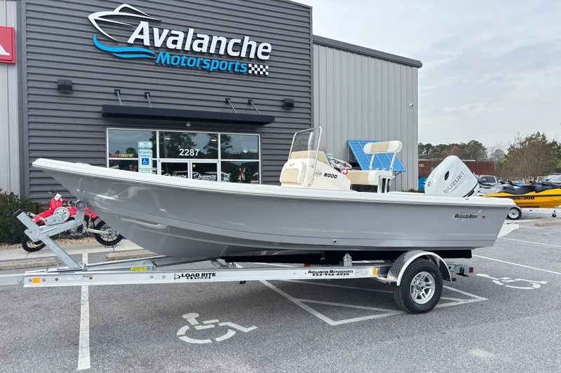 The Image of 2026 Bulls Bay 2000 boat on trailer at Avalanche Motorsports dealership. - 0