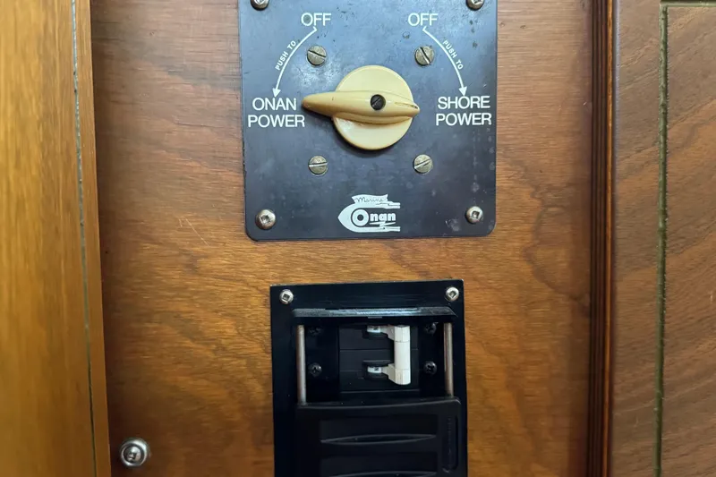 Slide: The Image of Power switch panel on a 1974 Tollycraft 40 Tri-Cabin MY boat. - 34