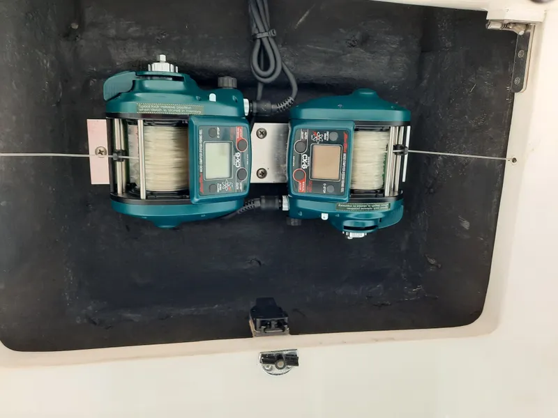 Slide: The Image of Electric fishing reels on a 2000 Cabo 45 Express. - 15