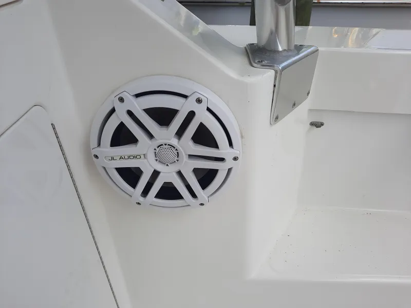 Slide: The Image of JL Audio speaker on Cabo 45 Express boat, year 2000. - 20