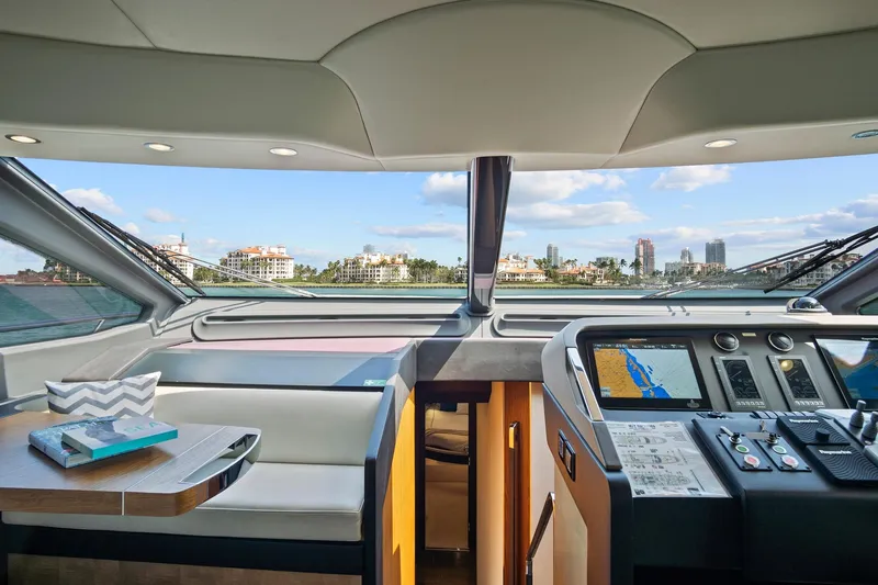 Slide: The Image of Interior view of 2017 Azimut 72 Flybridge yacht with modern navigation system. - 38