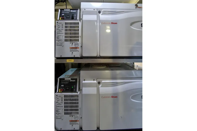 Slide: The Image of Cummins Onan generators in 2017 Azimut 72 Flybridge yacht engine room. - 60
