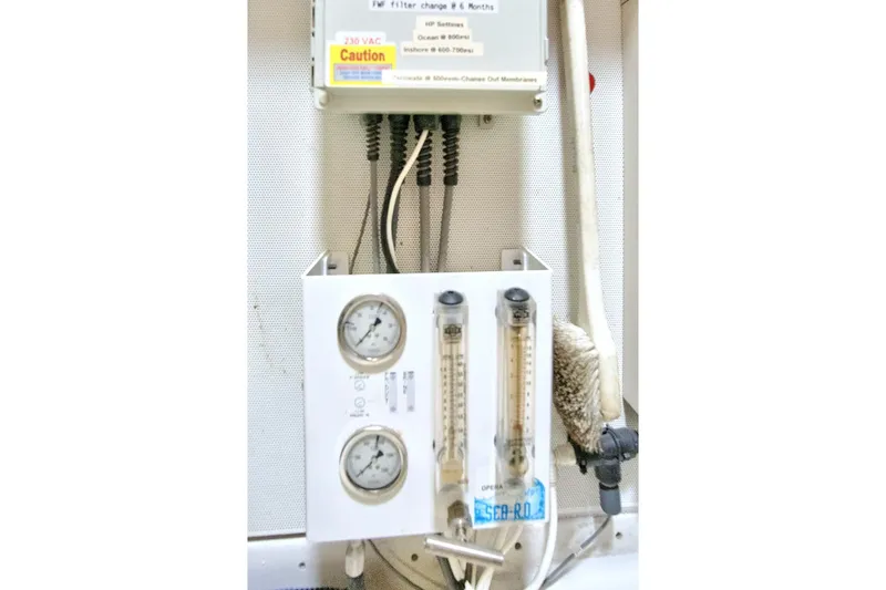 Slide: The Image of Control panel with gauges and meters on a 2017 Azimut 72 Flybridge yacht. - 62