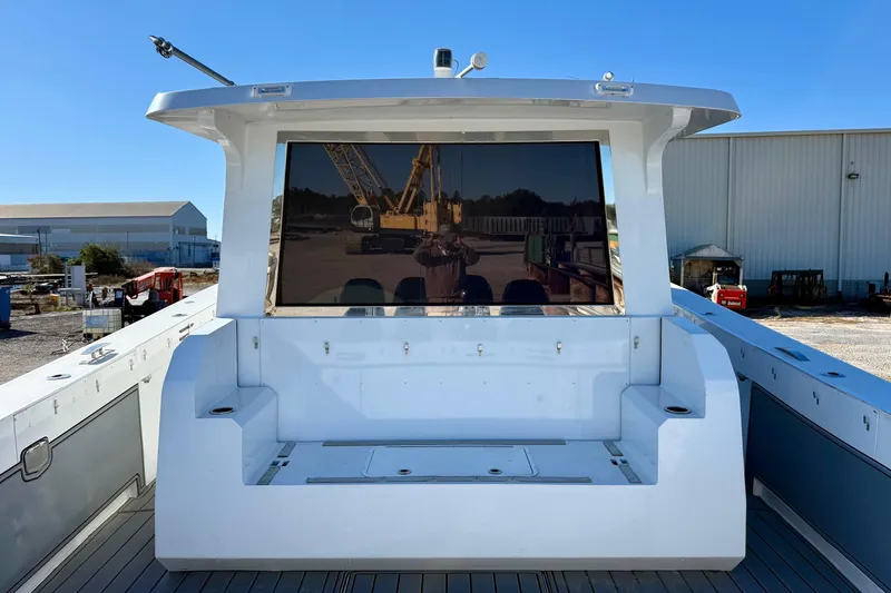 Slide: The Image of 2021 Gulf Crosser 44 boat with sleek design and spacious deck area. - 35