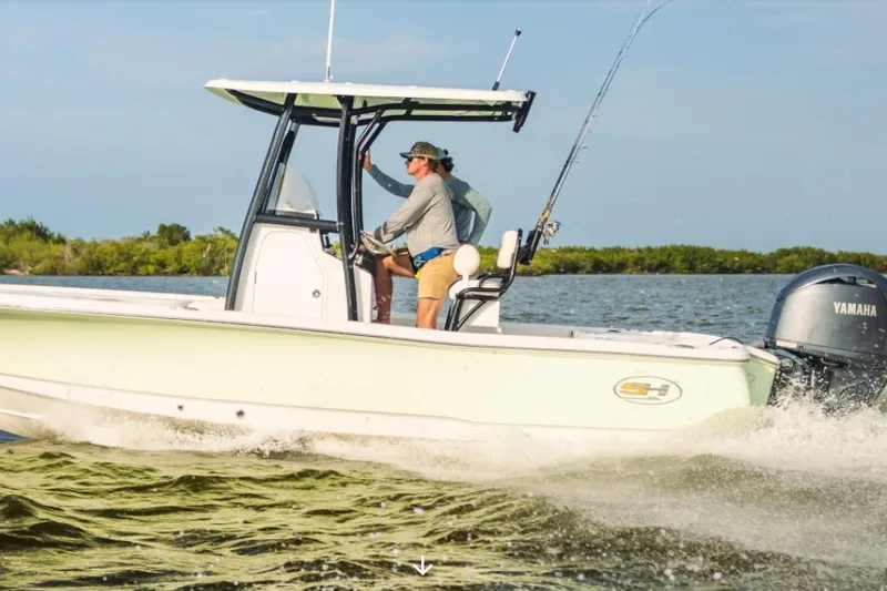 Slide: The Image of Open storage compartment in 2026 Sea Hunt BX 22 BR boat. - 9