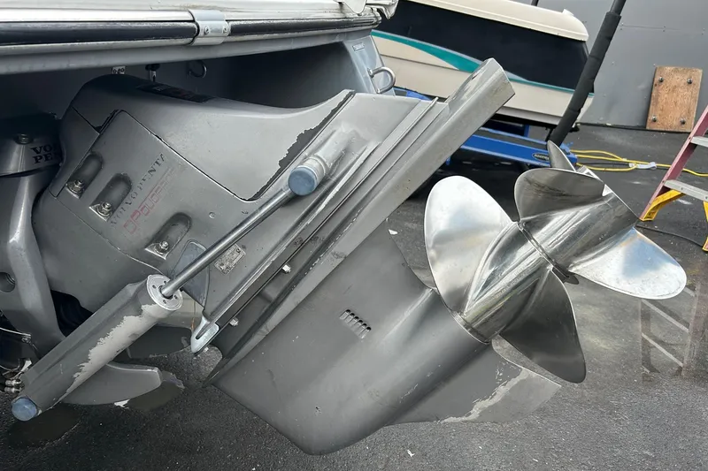 Slide: The Image of Close-up of a 2000 Four Winns 200 Horizon boat propeller and outdrive. - 19