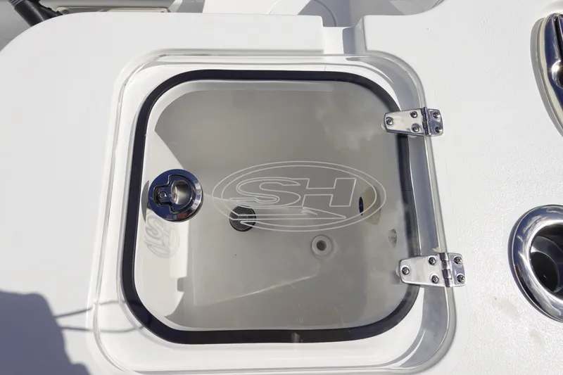 Slide: The Image of 2026 Sea Hunt Gamefish 30 Coffin Box with transparent lid and secure latch. - 10