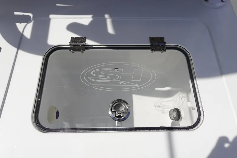 Slide: The Image of 2026 Sea Hunt Gamefish 30 Coffin Box with transparent lid and SH logo. - 15