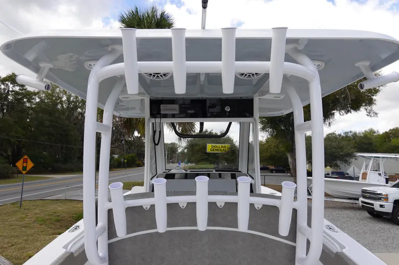 Slide: The Image of 2026 Sea Hunt Gamefish 30 Coffin Box boat with rod holders and T-top. - 22