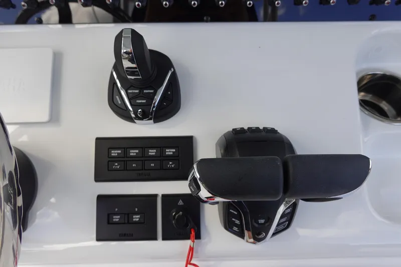 Slide: The Image of Control panel of 2026 Sea Hunt Gamefish 30 Coffin Box boat with advanced navigation controls. - 30