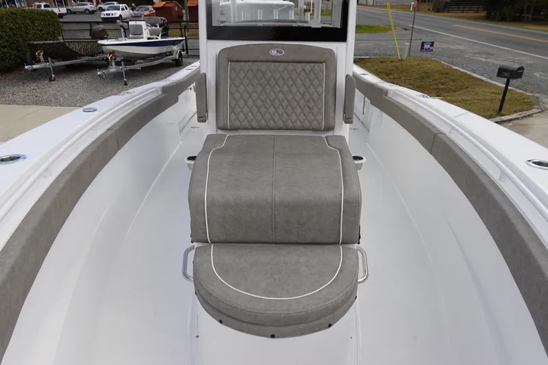 Slide: The Image of 2026 Sea Hunt Gamefish 30 Coffin Box interior with cushioned seating and sleek design. - 31