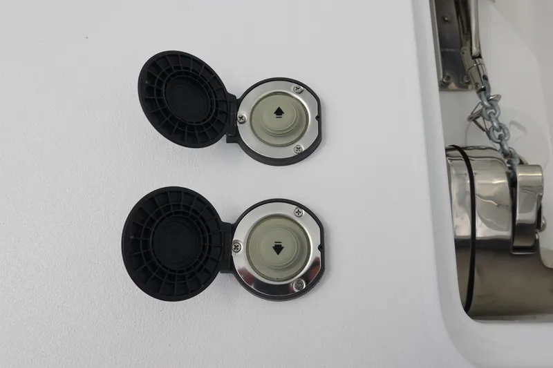 Slide: The Image of Fuel caps on 2026 Sea Hunt Gamefish 30 Coffin Box boat. - 38