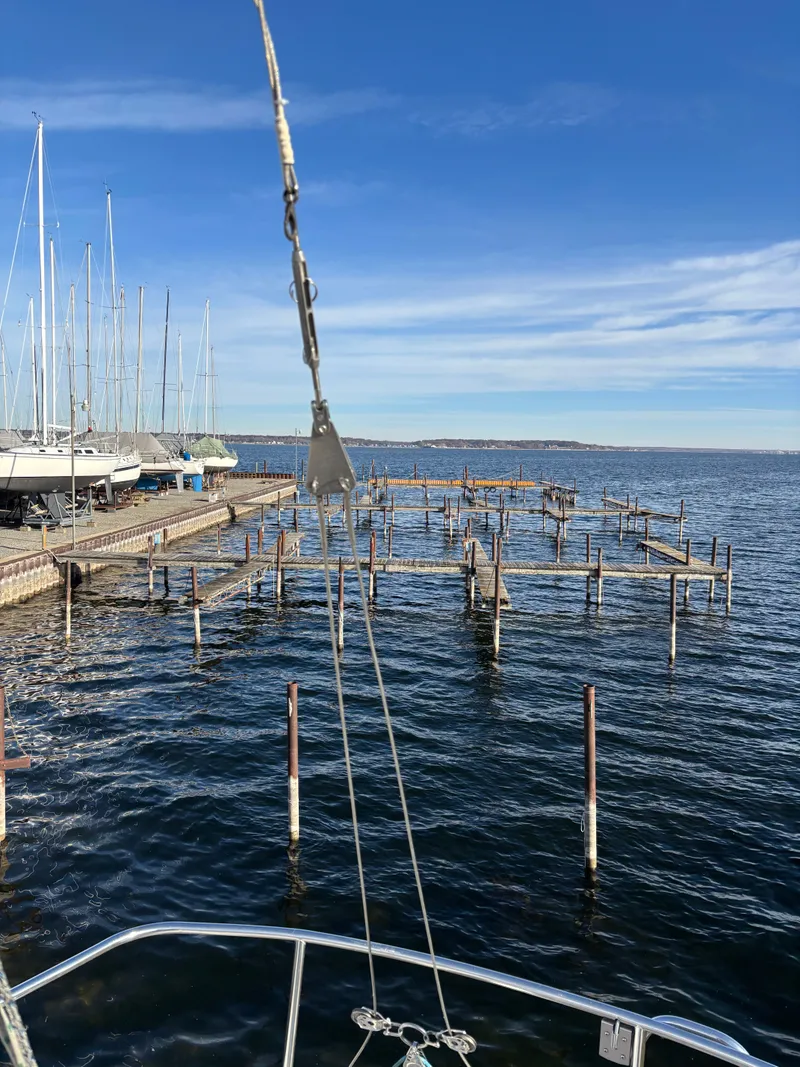 Slide: The Image of Sailboat marina with Catalina 25, 1986, on a sunny day. - 26