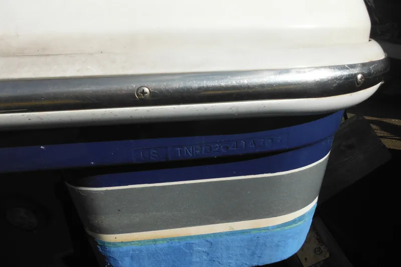 Slide: The Image of Close-up of 2003 Formula 280 Bowrider boat hull with identification number. - 6