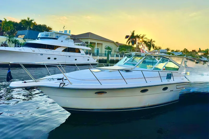 Slide: The Image of Open storage compartment on a 2000 Tiara 37 Open boat deck. - 91