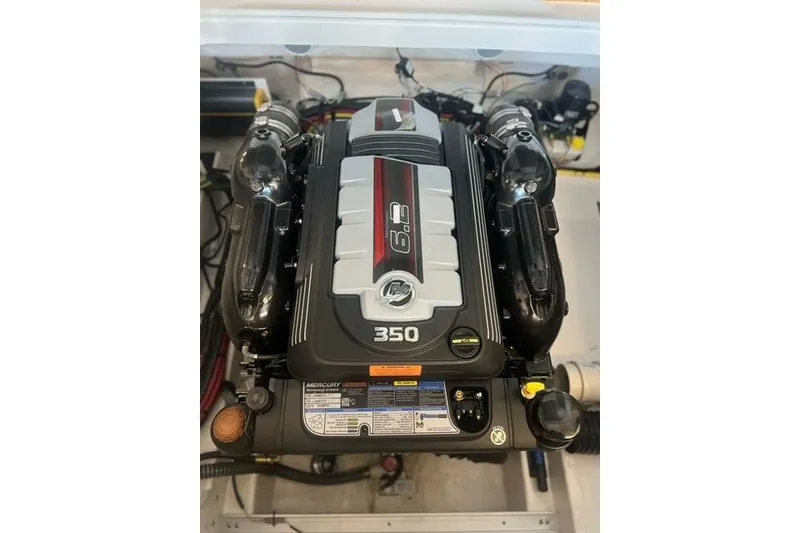 Slide: The Image of 2025 Chaparral 267 SSX boat engine, 6.2L 350 horsepower, detailed view. - 33