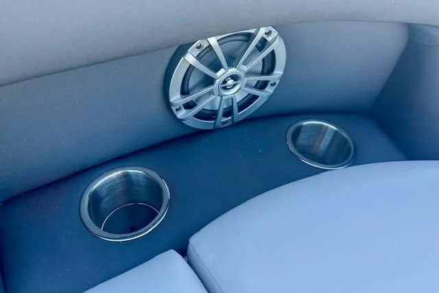 Slide: The Image of Interior of 2026 Barletta A20L with speaker and dual cup holders. - 11