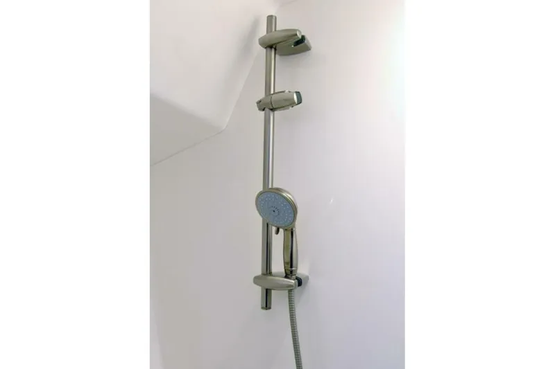 Slide: The Image of Shower fixture in 2017 Viking 80 Sky Bridge yacht bathroom. - 75
