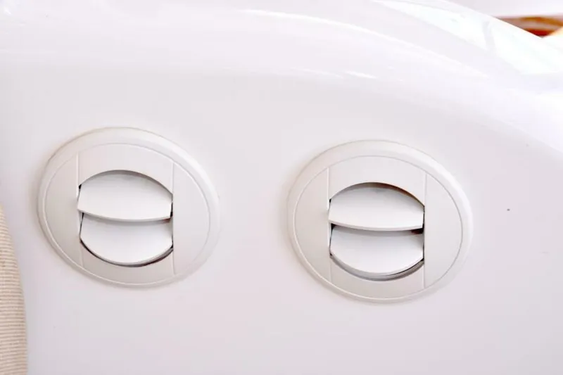 Slide: The Image of Air vents on a 2017 Viking 80 Sky Bridge yacht interior. - 90