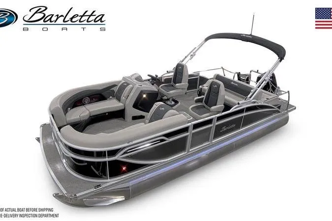 Slide: The Image of 2026 Barletta Cabrio 22UC pontoon boat with sleek design and modern features. - 4