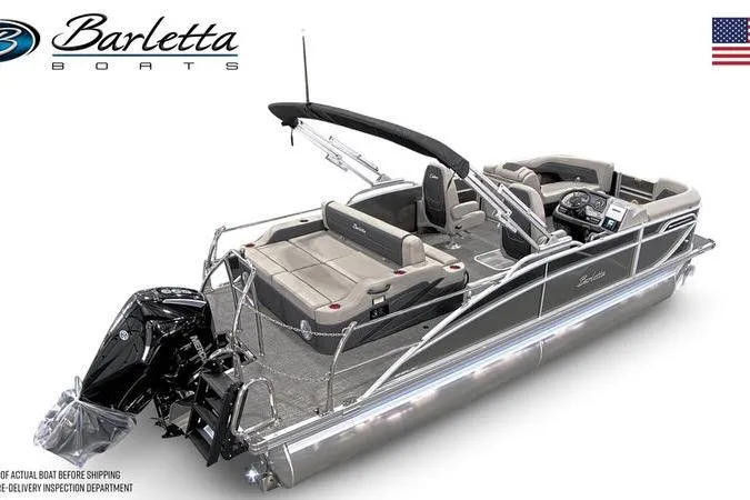 Slide: The Image of 2026 Barletta Cabrio 22UC pontoon boat with sleek design and modern features. - 7