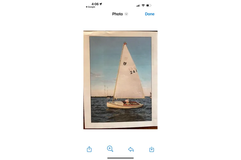 Slide: The Image of Sailboat STUR DEE 1994 on open water with clear sky background. - 6