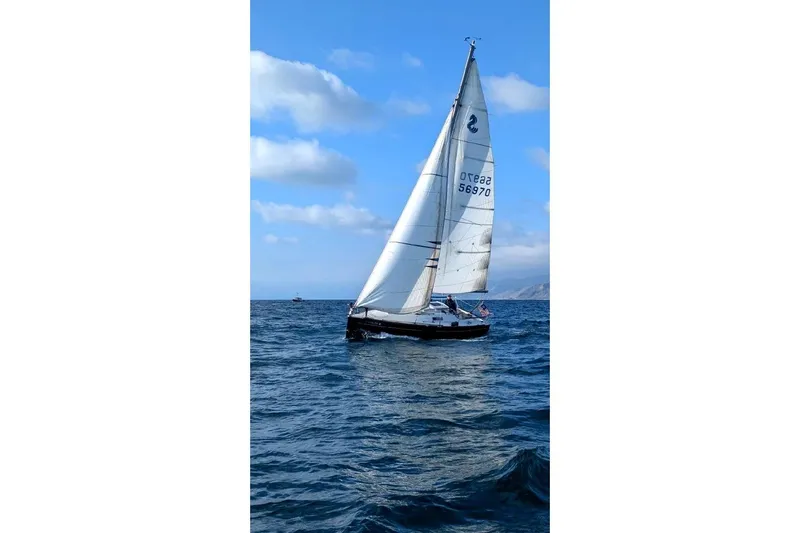 Slide: The Image of 2014 Beneteau FIRST 25 S sailboat navigating open waters under a clear blue sky. - 2
