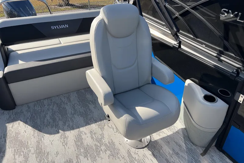 Slide: The Image of Luxurious seating on 2026 Sylvan R22 LZ DH boat, featuring sleek design and comfort. - 10