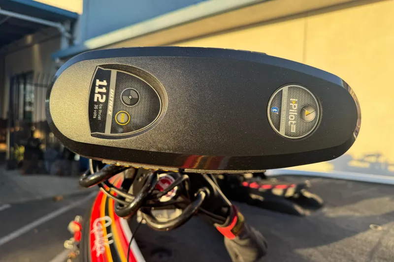 Slide: The Image of Close-up of a 2011 Nitro Z-9 DC boat motor with i-Pilot technology. - 21