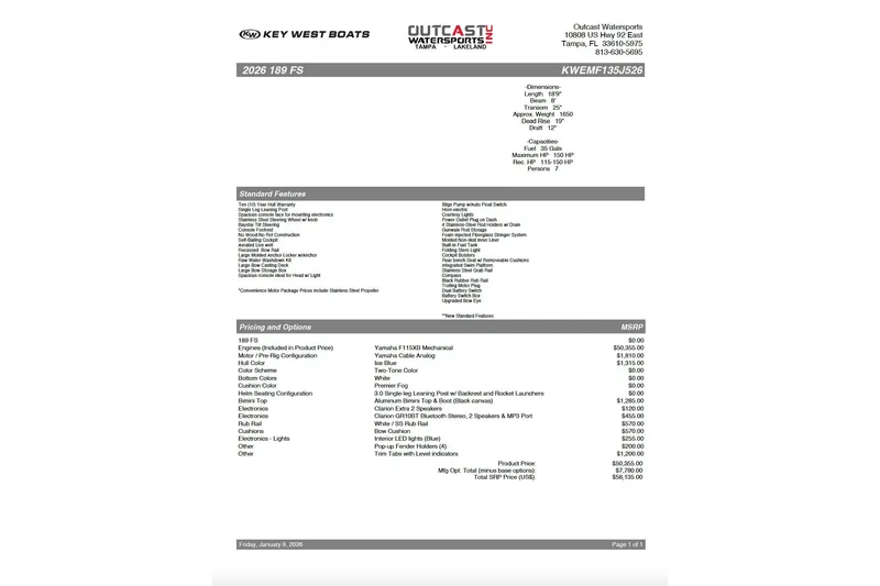 Slide: The Image of 2026 Key West 189 FS boat interior with steering console and seating. - 4