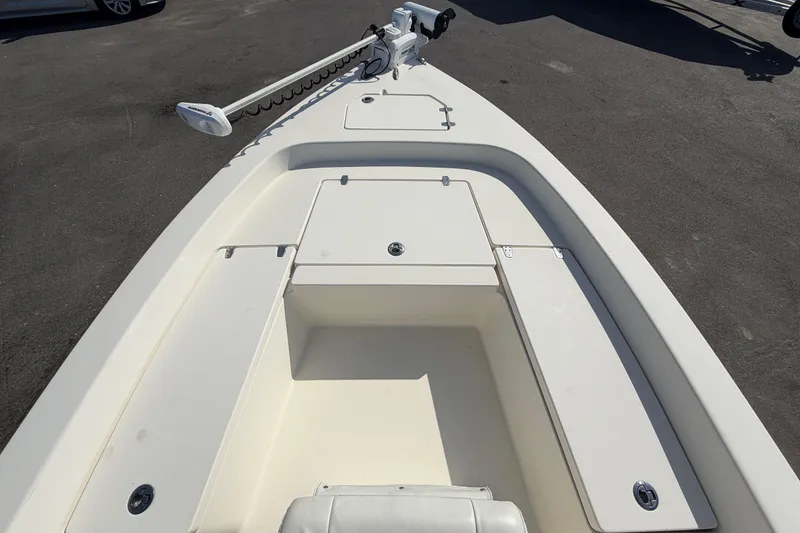 Slide: The Image of Open storage compartment on a 2015 Pathfinder 2200 TRS boat deck. - 40