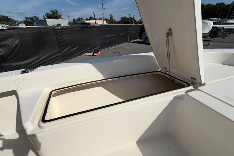 Slide: The Image of 2015 Pathfinder 2200 TRS boat deck with mounted trolling motor. - 42
